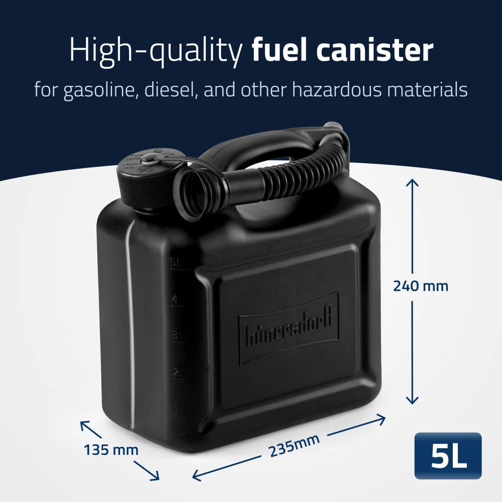 Hünersdorff kanister STANDARD 5l, HDPE čierny