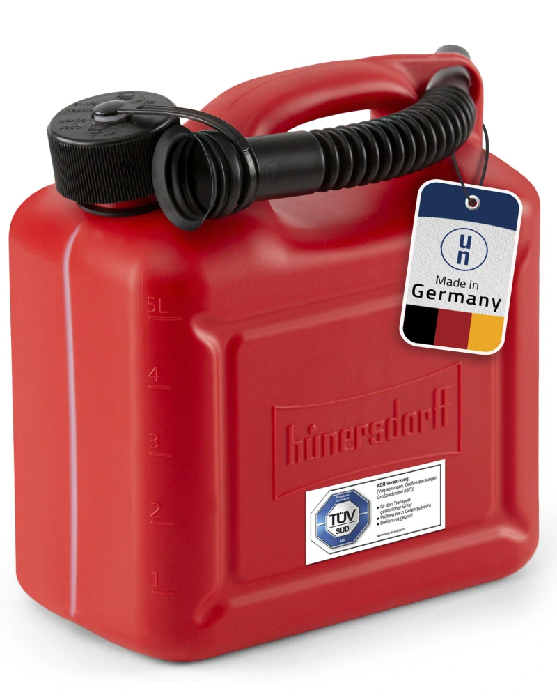 Hünersdorff kanister STANDARD 5l, HDPE červený