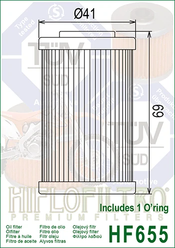 HIFLOFILTRO olejový filter HF655