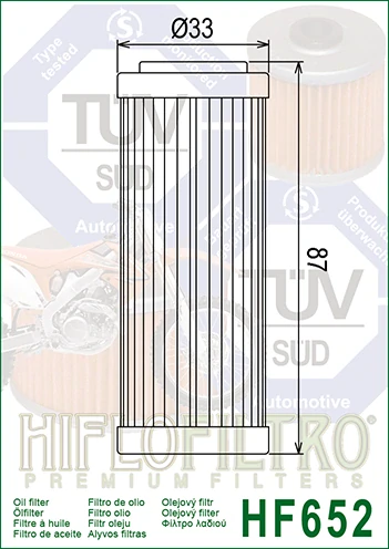 HIFLOFILTRO olejový filter HF652