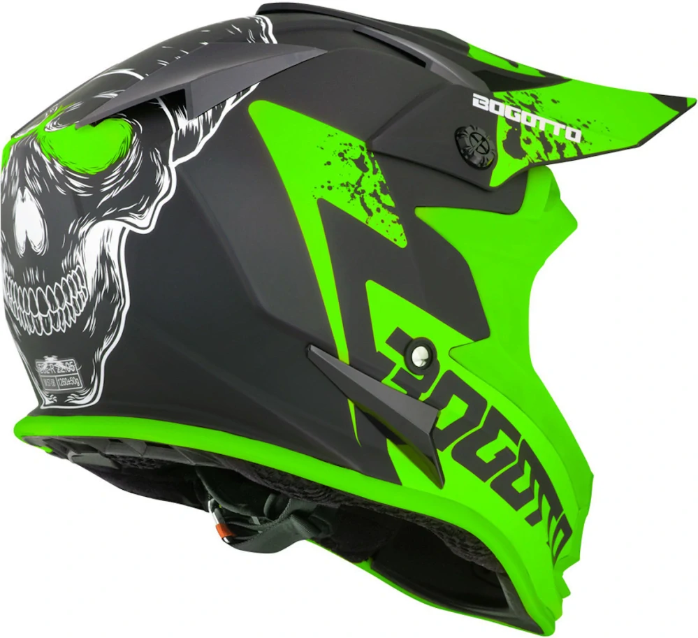 BOGOTTO V321 SOULCATCHER Matt Black/ Green - veľkosť XL