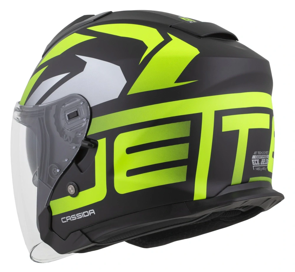 CASSIDA Jet Tech 2.0 Roto Matt Black/ H-V Yellow