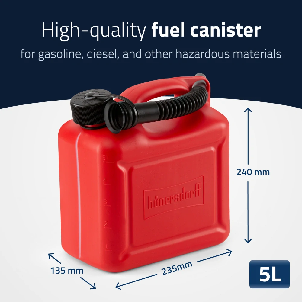 Hünersdorff kanister STANDARD 5l, HDPE červený