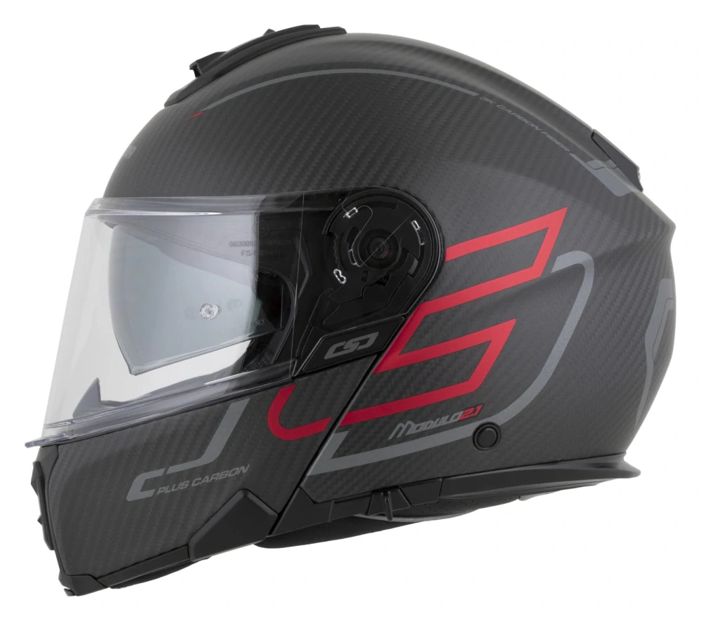 CASSIDA MODULO 2.1 Plus Carbon Blackout (matný karbón/červená metalická)