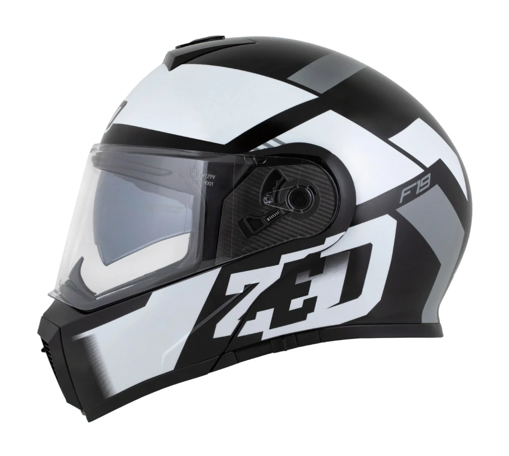 ZED F19 výklopná prilba čierna/biela