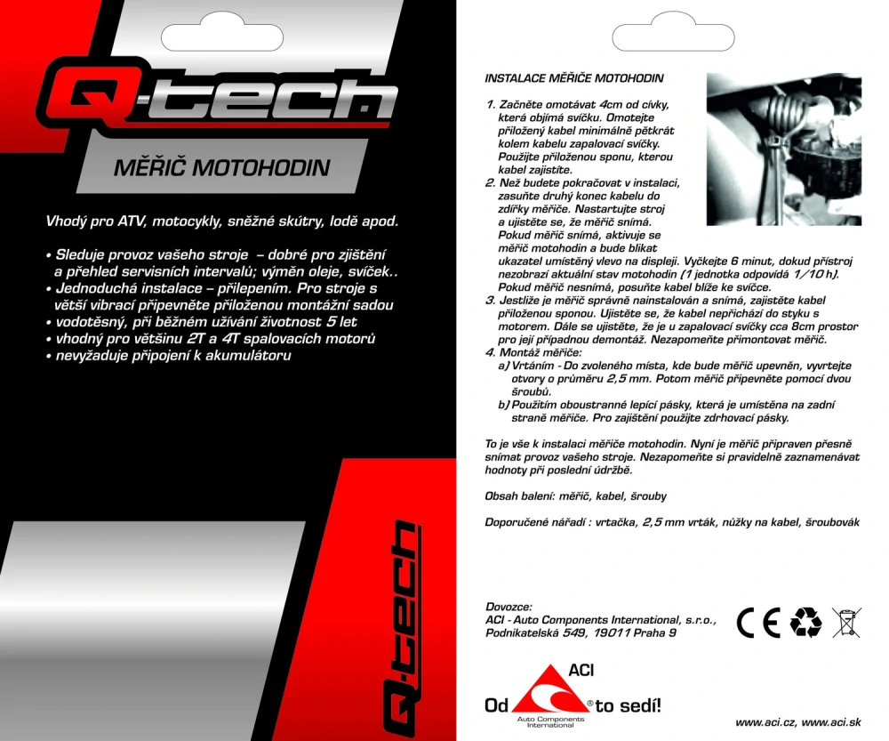 Q-TECH merač motohodín