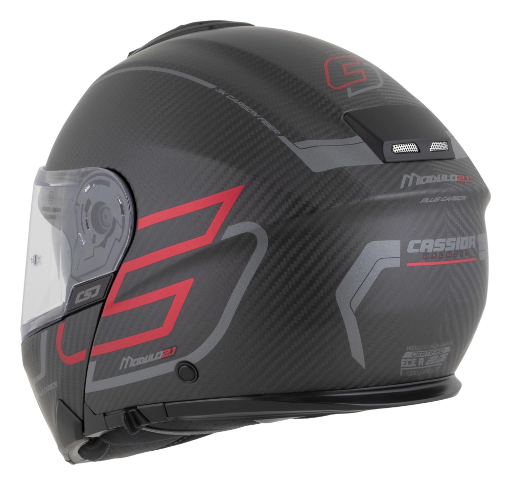 CASSIDA MODULO 2.1 Plus Carbon Blackout (matný karbón/červená metalická)