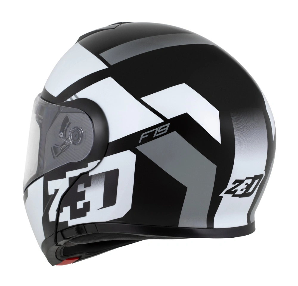 ZED F19 výklopná prilba čierna/biela