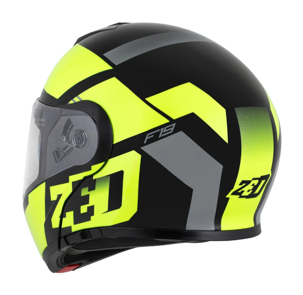 ZED F19 výklopná prilba čierna/ žltá fluo