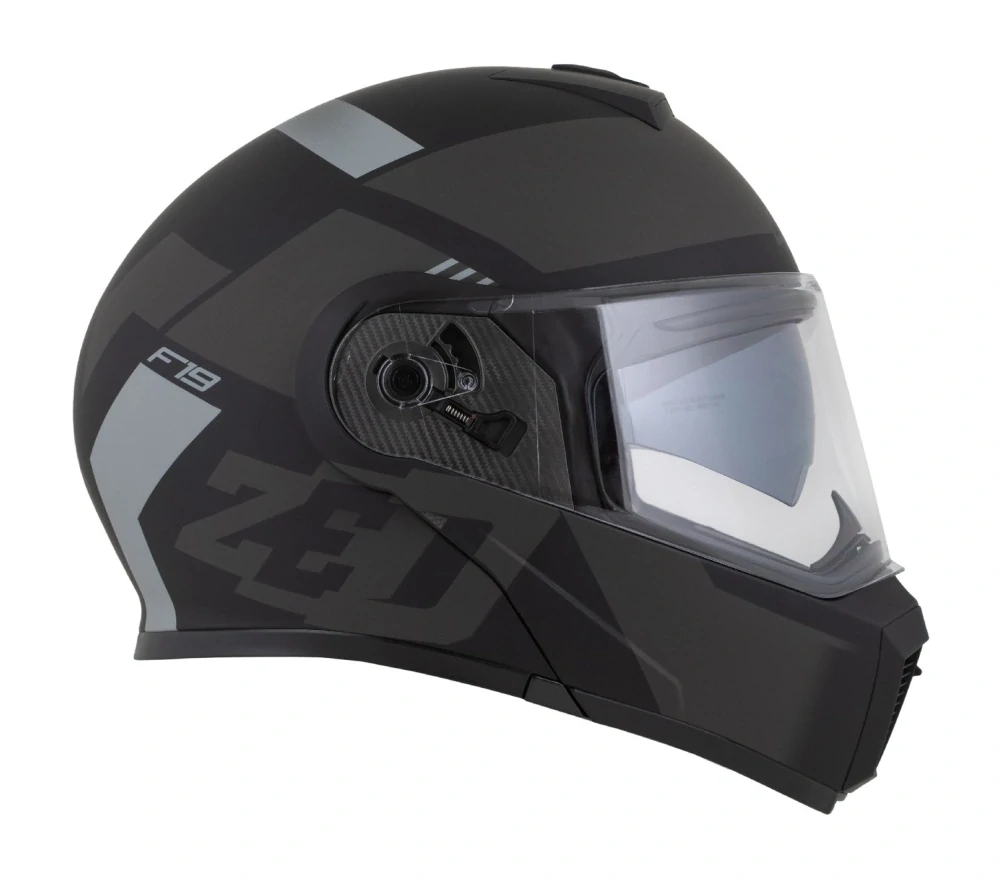 ZED F19 výklopná prilba matná čierna/ sivá