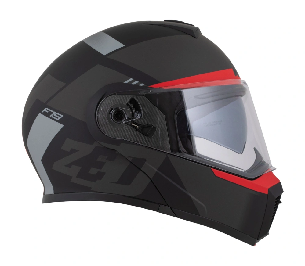 ZED F19 výklopná prilba matná čierna/ červená