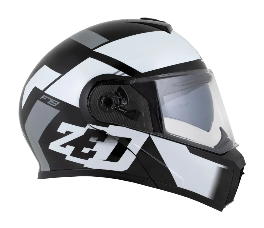 ZED F19 výklopná prilba čierna/biela