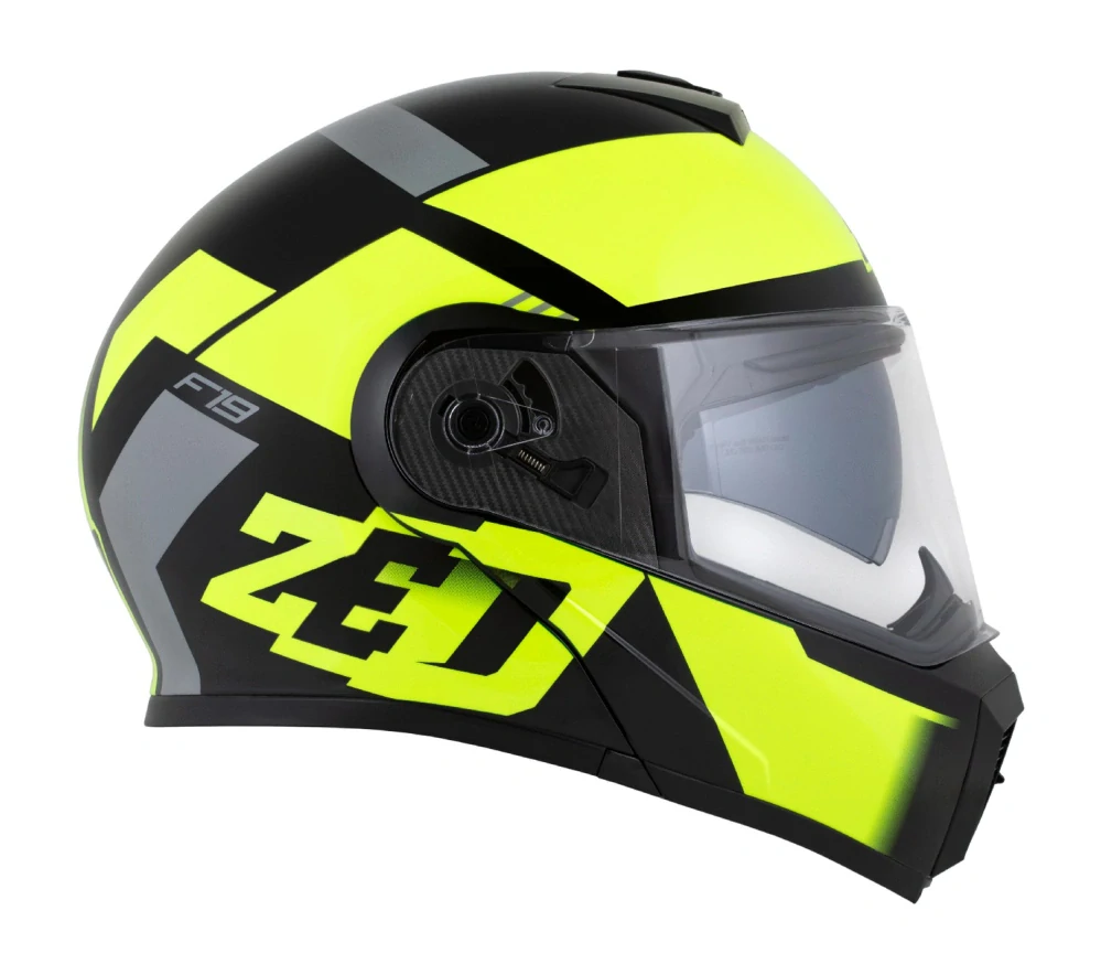 ZED F19 výklopná prilba čierna/ žltá fluo