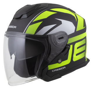 CASSIDA Jet Tech 2.0 Roto Matt Black/ H-V Yellow