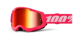 100% STRATA 2 New okuliare ružové + červené plexi