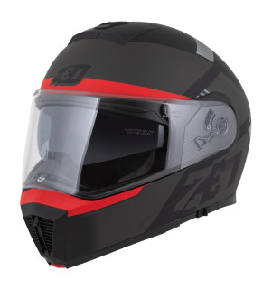 ZED F19 výklopná prilba matná čierna/ červená 