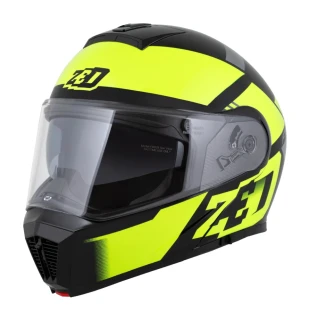 ZED F19 výklopná prilba čierna/ žltá fluo