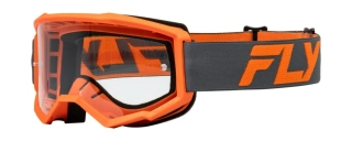 FLY RACING okuliare FOCUS - čiernooranžové + číre plexi