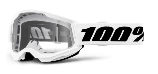 100% STRATA 2 detské okuliare - biele + číre plexi