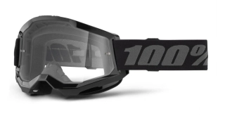 100% STRATA 2 detské okuliare - čierne + číre plexi